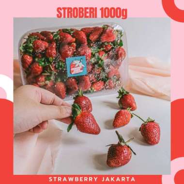 Stroberi Lokal Strawberry Segar Premium Ciwidey 1000g Buah Stroberi