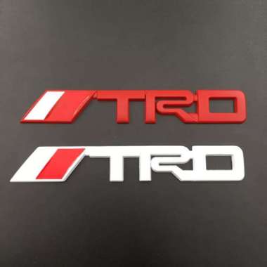 Emblem Mobil TRD Badge mobil Stiker 3D Putih