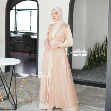 EmmaQueen Gamis Brukat Mutiara - Dress Maudy XL Sand