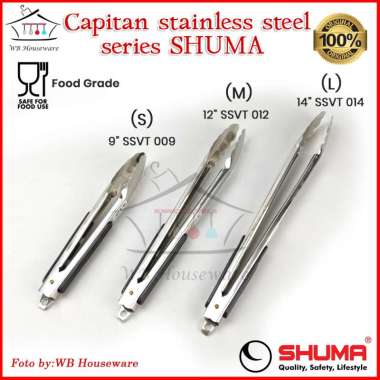 Penjepit Capit Jepit stainless Makanan Kue Gorengan Panggangan Grill BBQ SHUMA SSVT-009 9" (S)