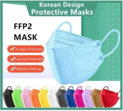 Masker KF94 Model Korea 4 Ply Warna Isi 10 Pcs Medical Grade Hitam