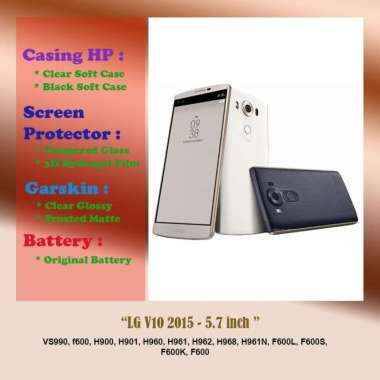 LG V10 2015 - 5.7 inch - Case - Screen Protector - Battery - Dll Battery