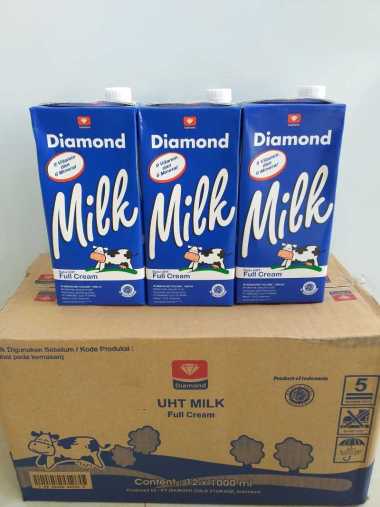 Susu Diamond UHT 1 Liter 1 Karton FULL CREAM
