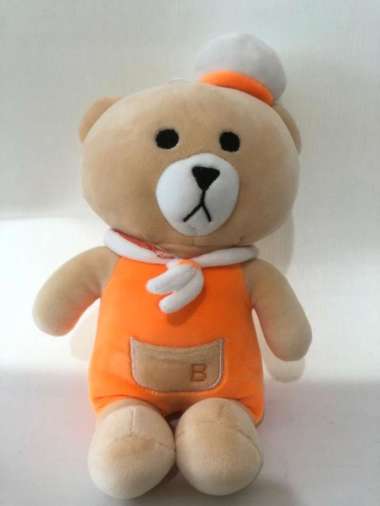 Boneka beruang coklat baju orange