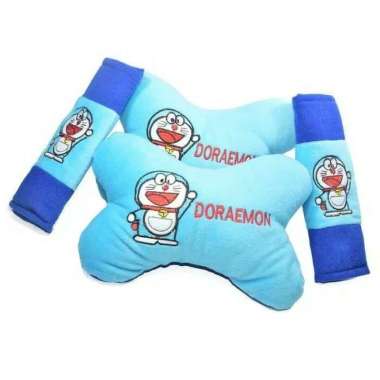 Bantal Jok Mobil Car Seat Headrest 2 in 1 Doraemon