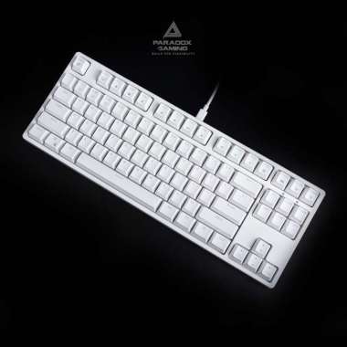 PARADOX GAMING KEYBOARD GHOST87 WHITE ABS KEYCAPS HOTSWAP - WHITE CASE Blue SW