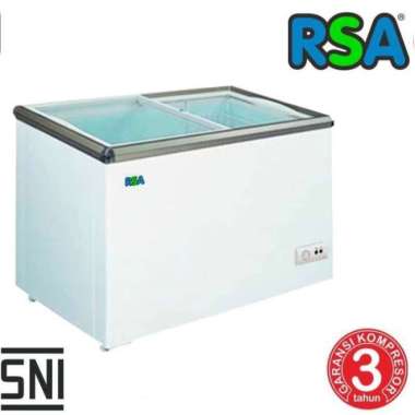 RSA XS-320 Freezer Kaca Geser 288 Liter Putih