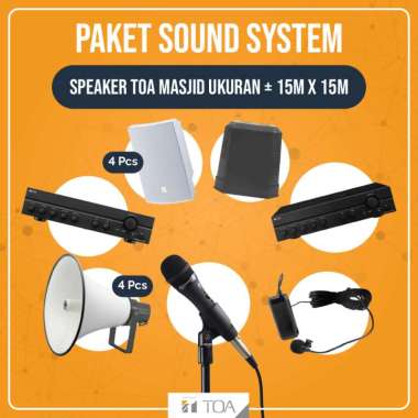 Paket Sound System Speaker Masjid TOA Ukuran 15m x 15m