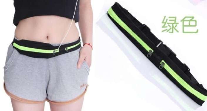 Tas Pinggang Olahraga Sport Waist Bag 2 Slot Elastis Karet