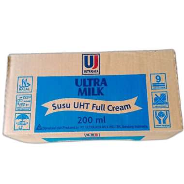 Promo Harga Ultra Milk Susu UHT Full Cream 200 ml - Blibli