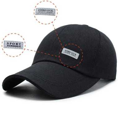 Baseball cap : EDIKO LUCK - Topi baseball topi golf topi pria topi wanita One Size BLACK