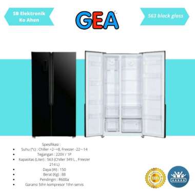 KULKAS GEA SIDE BY SIDE G2D 563 BLACK G2D-563 G2D563