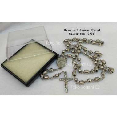Rosario Titanium Granat Silver 8mm (0795) - Rosario Rohani
