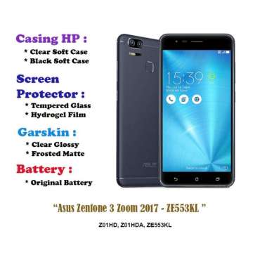 Asus Zenfone 3 Zoom 2017 - ZE553KL - 5.5 inch - Case - Screen Protector - Battery - Dll Battery