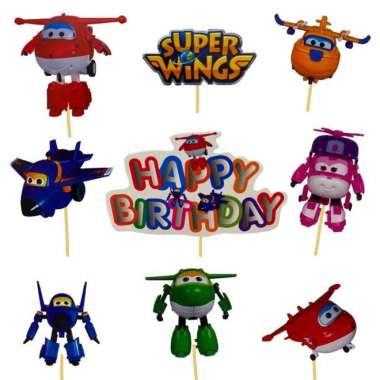 SUPER WINGS CAKE TOPPER - TOPER KUE ULANG TAHUN ANAK BIRTHDAY TOPER
