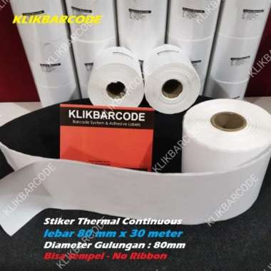 Label Thermal 80 X 30M ( 74Mm X 30M) Continuous - Printer Epson 80Mm