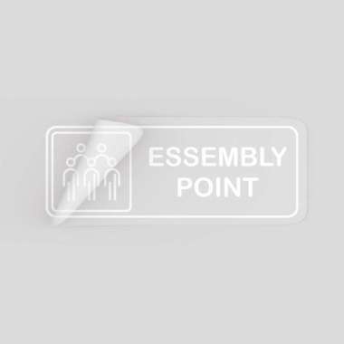Stiker Penanda Area Titik Kumpul - Essembly Point Sticker - Stiker Putih
