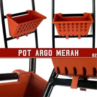Pot Tanaman Merambat - Pot Argo 02 Tempel Gantung Plastik - Merah