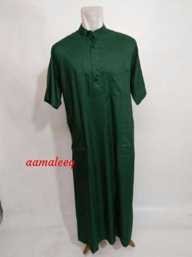 Gamis jubah lengan pendek hijau daun Hijau XXL