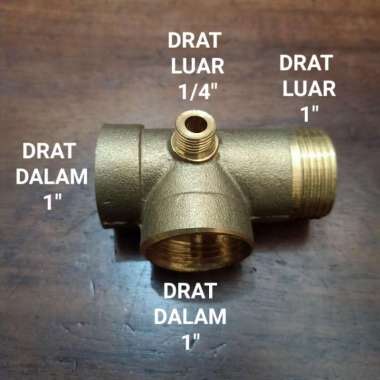 Tee T Drat Kuningan Sambungan Otomatis Pompa Air Cabang 4