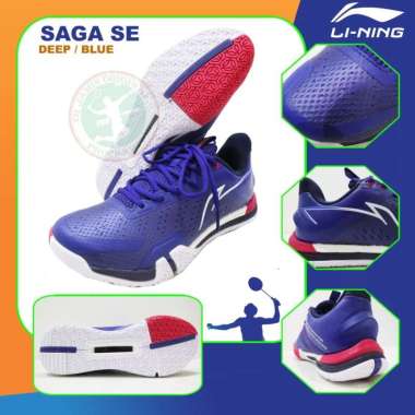 Sepatu Badminton Lining Saga Lite 2 43 Navy Orange