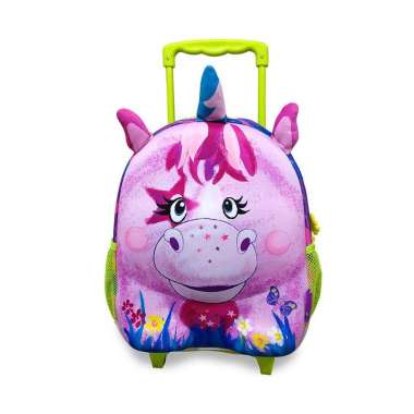 Wildpack Junior Trolley Unicorn - Tas Koper Anak (muat buku ukuran A4) Pink