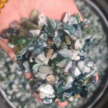 MOSS AGATE CHIPS B 100GRAMS