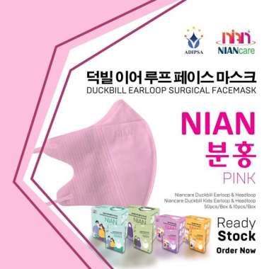 Masker Medis DuckBill Niancare 3Ply - Sensi Pokana 10pcs Pink