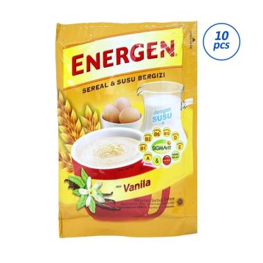 Energen Rasa Vanilla Minuman Bubuk Sereal [29 gr/ 1 Renteng Isi 10 Sachet]