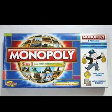 Permainan Monopoli Internasional 5in1 / Halma Ludo Catur Ular Tangga