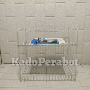 rak kawat mini rack - rak piring 2 susun kecil - rak piring gelas mini