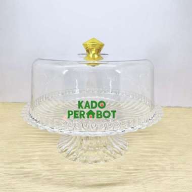 Tempat kue golden lemon - wadah saji bolu - piring bolu tutup cantik