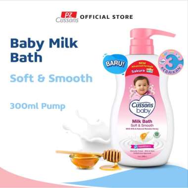 Cussons Baby Milk Bath Soft & Smooth - Sabun Mandi Bayi 300ml Pump
