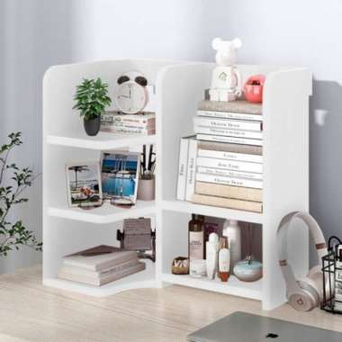 rak buku meja tambahan tempat buku kantor minimalis vintage portable