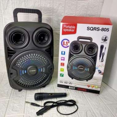 SPEAKER BLUETOOTH KARAOKE 2 MIC KABEL 8.5 INCH SQRS 885 COD