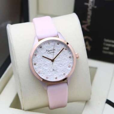 Alexandre Christie AC2A03LH Passion Jam Tangan Wanita Rubber Strap Pink Dial White