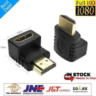 Konektor Plug Hdmi L 90 Drajat Female To Male