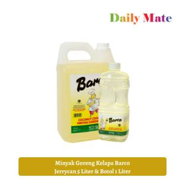 Paket Minyak Goreng Kelapa Barco Jerrycan 5 liter & Botol 1 liter