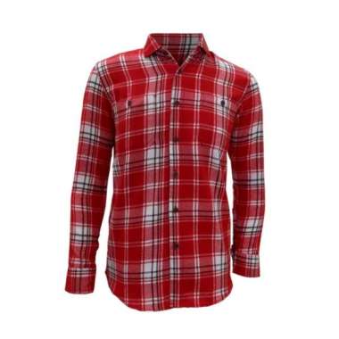 Redcliff Kemeja Pria Flannel Panjang Merah 6BK3466E L