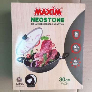 NEOSTONE WOK 30cm+GC NS / WAJAN CERAMIC / WOK / PENGORENGAN MAXIM