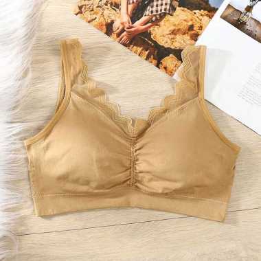 Bra Renda Bra Kaos Bra Tank Top Bra Seksi Bra Cantik Bra Kekinian Bra Fashion Cream Tua