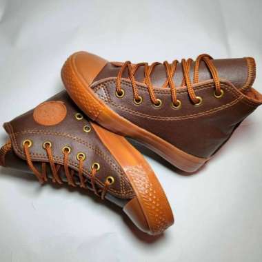 converse brown leather trainers
