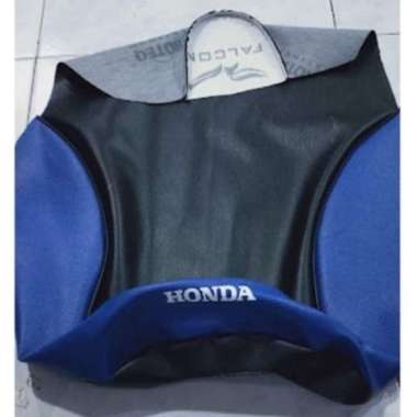 Kulit jok motor honda kirana/BUNGKUS JOK KIRANA biru hitam