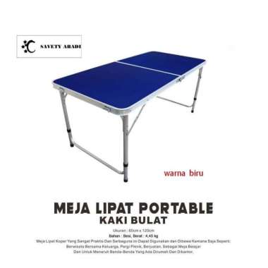 Meja / Meja Lipat / Meja Lipat HPL / Meja Lipat Koper / Meja Portable BIRU