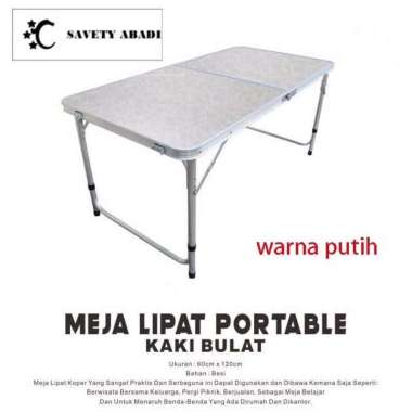 Meja / Meja Lipat / Meja Lipat HPL / Meja Lipat Koper / Meja Portable PUTIH