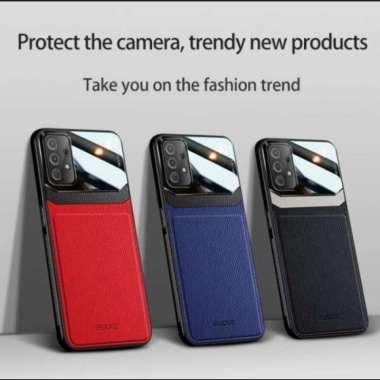 SAMSUNG GALAXY A52/A52S 2021 Soft Hard Case SUND Leather Cover Casing A52 Merah