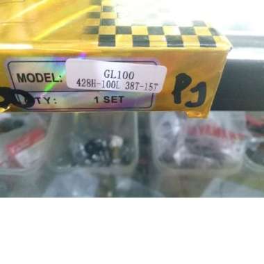 Gear Set FUKUKAWA GL100 428H-100L 38T 15T Rantai Tebal