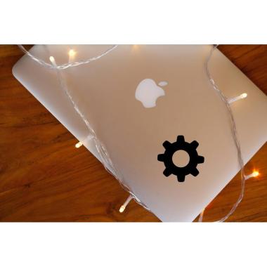 Grapinno Setting Logo Decal Sticker Laptop for Apple MacBook 13 Inch hitam