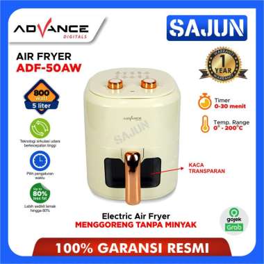 Advance Air Fryer ADF50AW 5 Liter Transparan Glass 800 Watt BEIGE