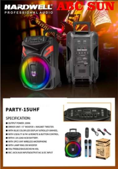 Hardwell Party 15UHF Speaker Portable Wireless Original